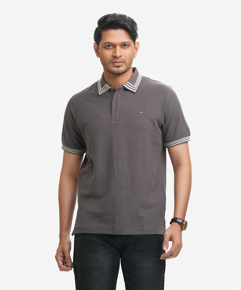 Ash Cotton Pique Polo