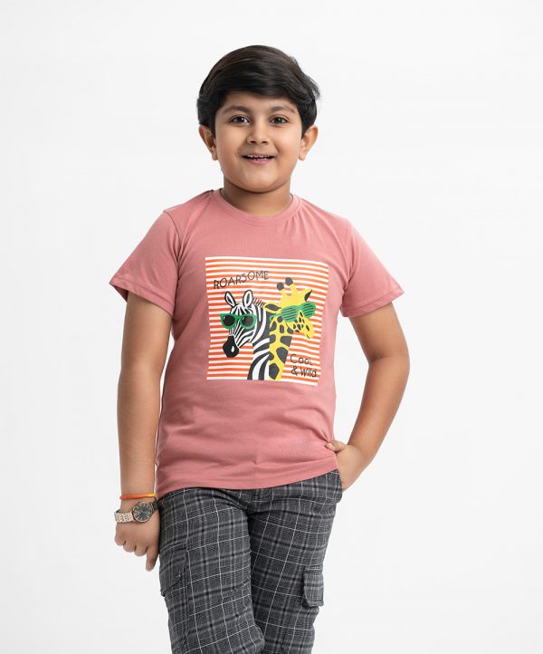 Onion Pink Cotton Short Sleeve T-shirt