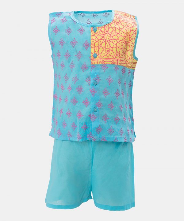 Blue Cotton New Born Nima-Set