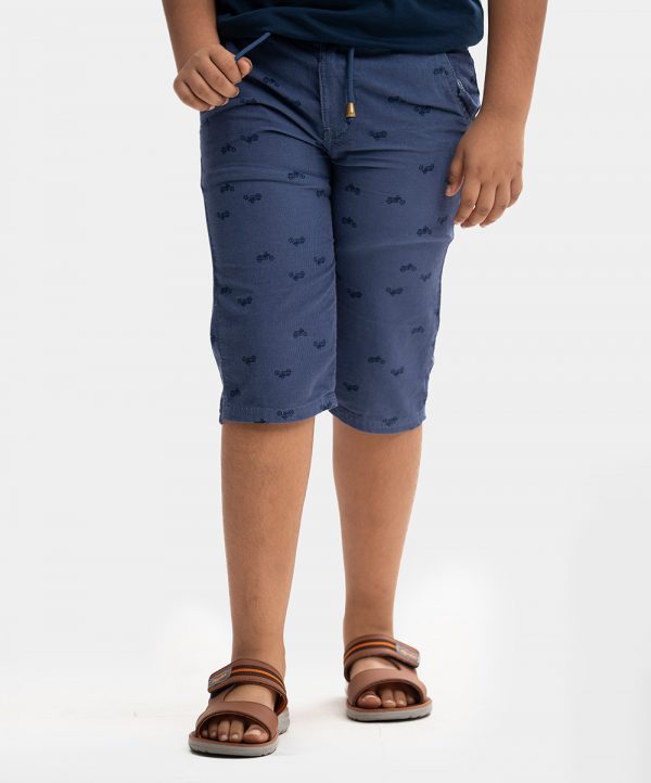 Blue Twill Three Quarter Pants