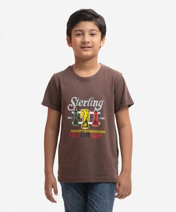 Coffee Cotton Sort Sleeve T-shirt