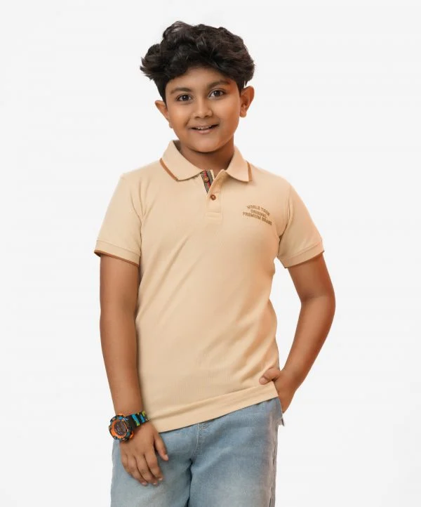 Brown Pique Short Sleeve Polo