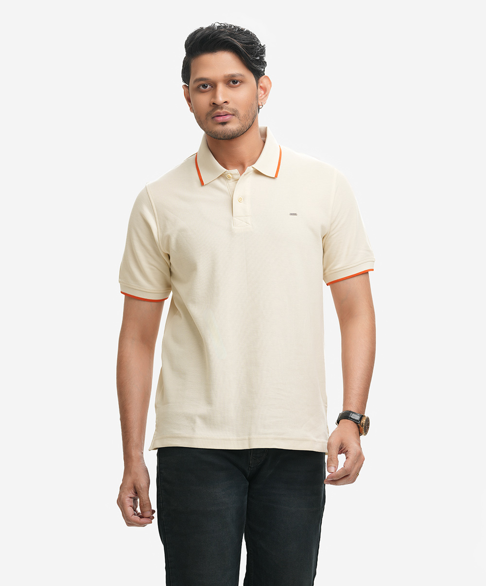 Off-white Cotton Pique Polo