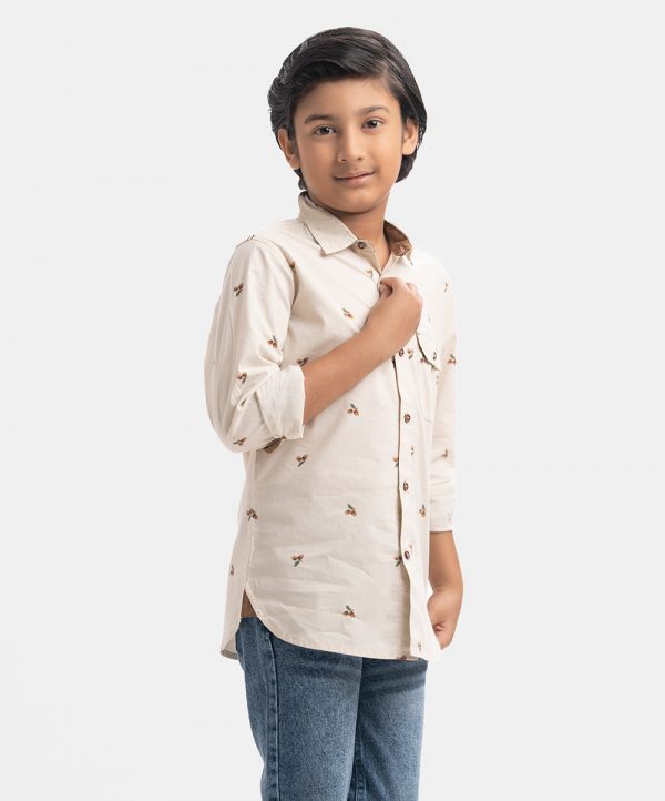 Light Brown Long Sleeve Casual Shirt