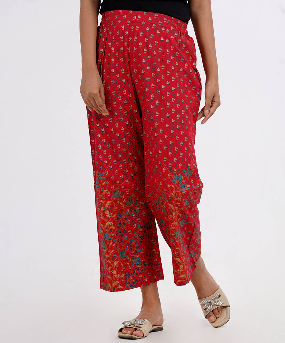 Red Viscose Palazzo