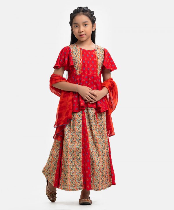 Red Viscose Ghagra Choli Set