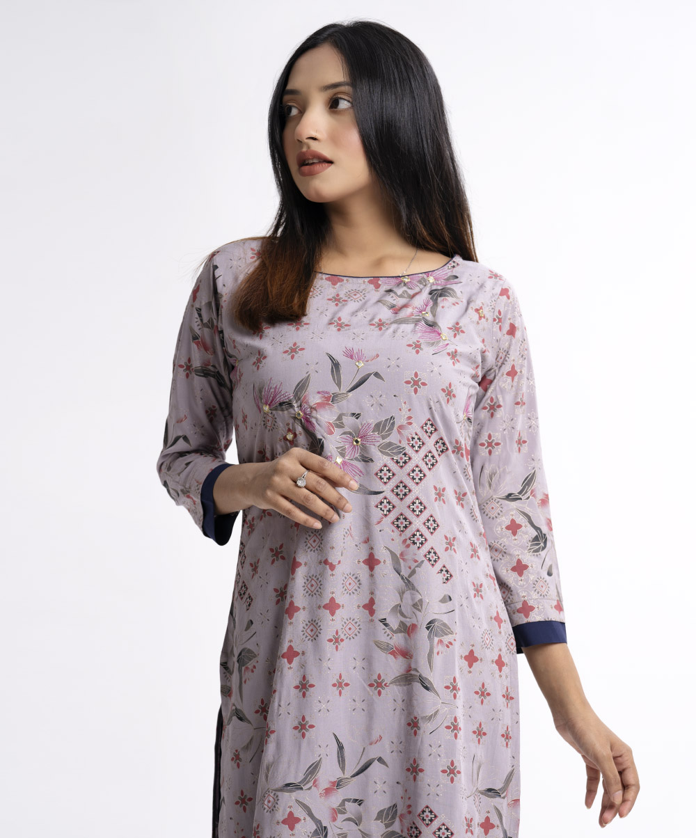 Gray Viscose Salwar Kameez