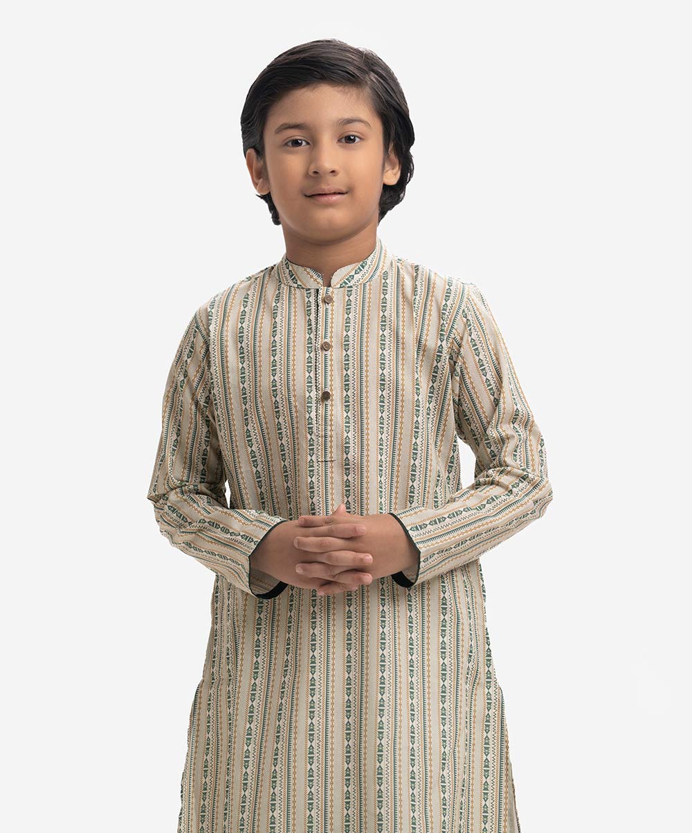 Green Cotton Kids Panjabi