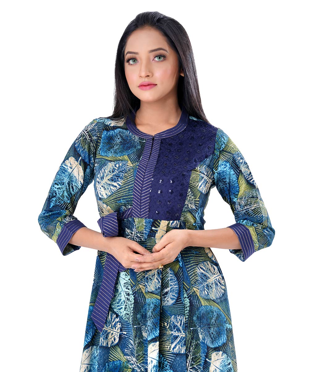 Blue Georgette A-line Tunic
