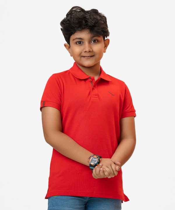 Red Pique Short Sleeve Polo