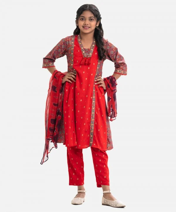 Red Viscose Salwar Kameez