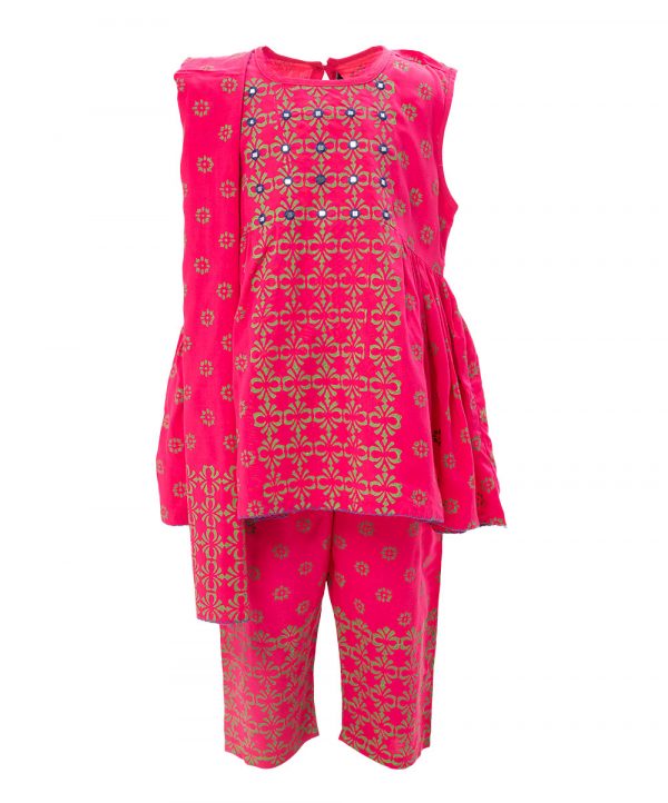 Pink Viscose Newborn Salwar Kameez
