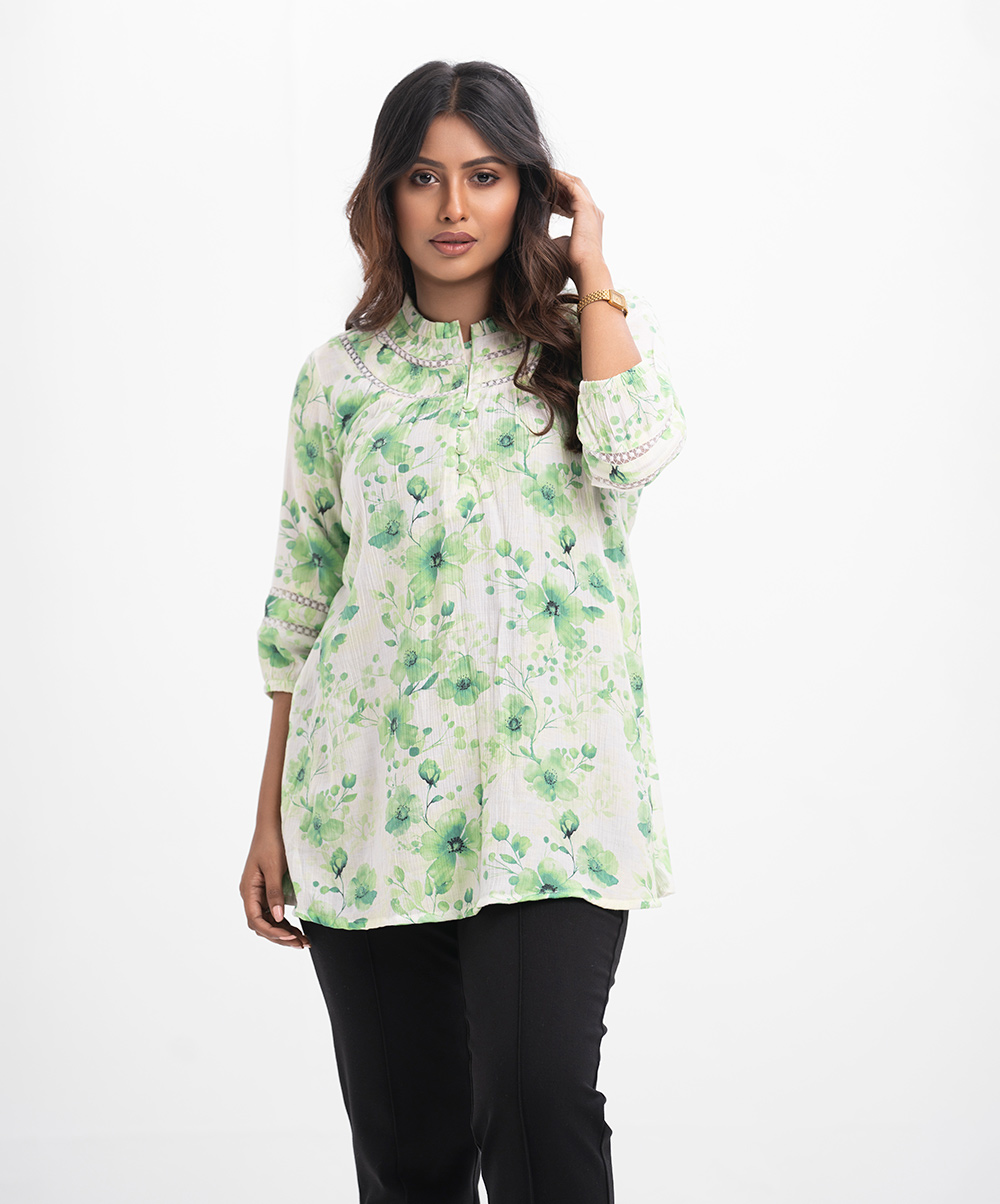 Green Cotton-blend A-line Top