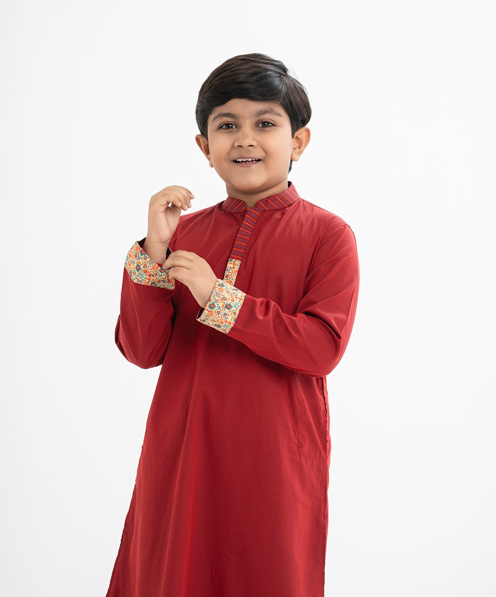 Red Jacquard Panjabi