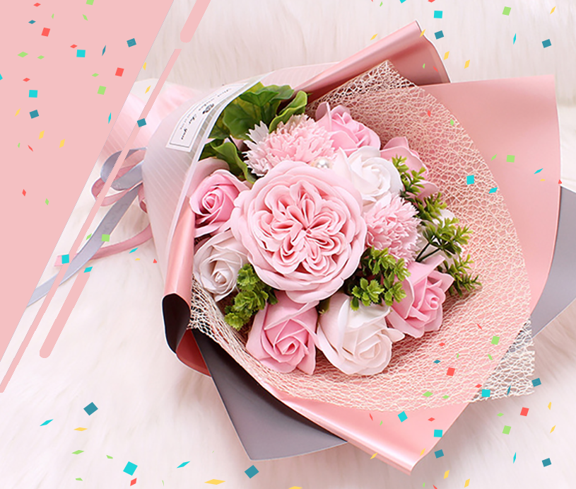 Valentine's Day Simulation Rose Soap Bouquet