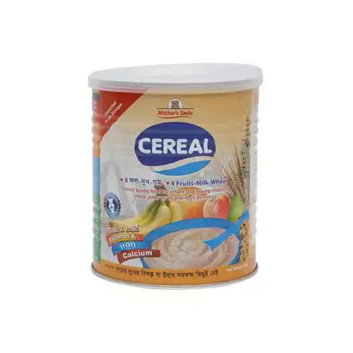 Mother's Smile Cereal 4 Fruits,Milk & Wheat Tin