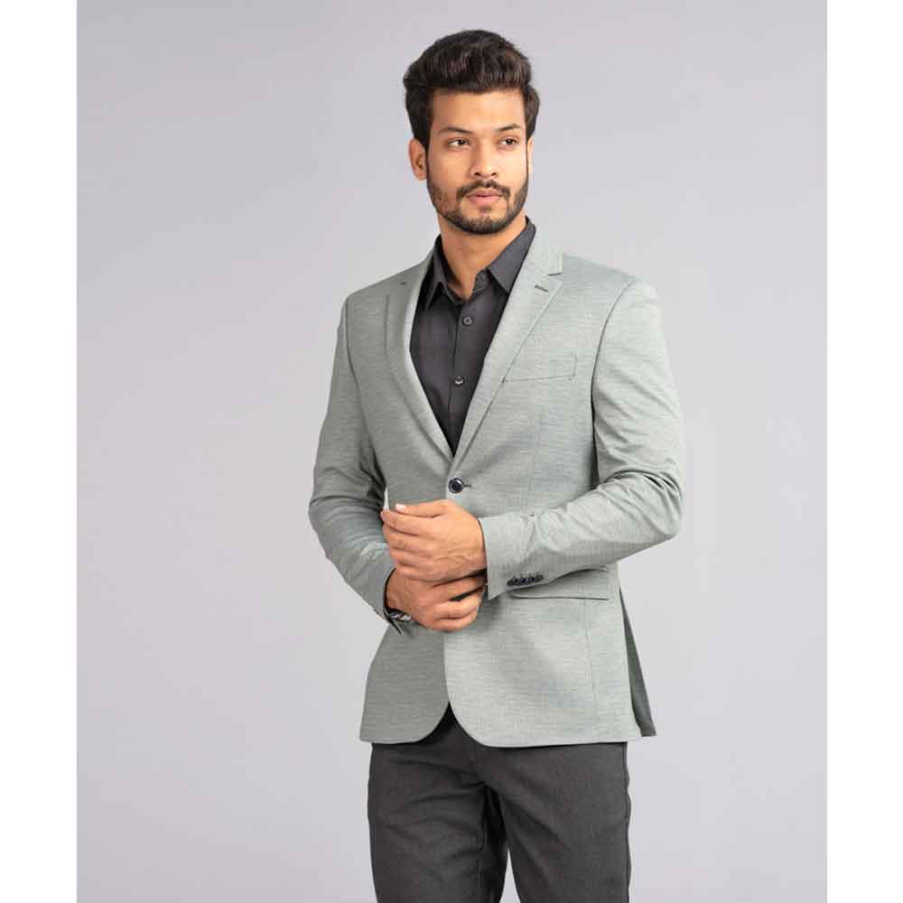 Green Fitted Business Formal Blazer