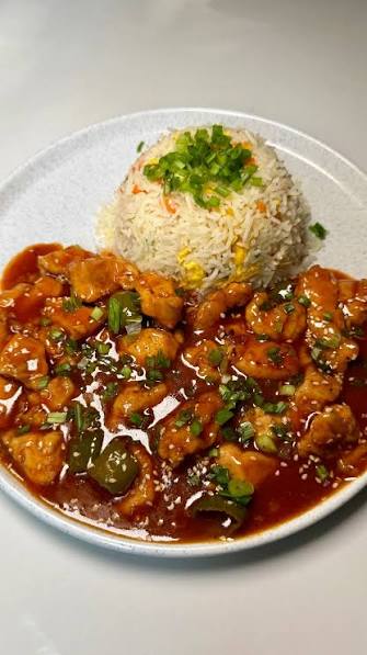 Munchurian Chicken Chili with Fried Rice