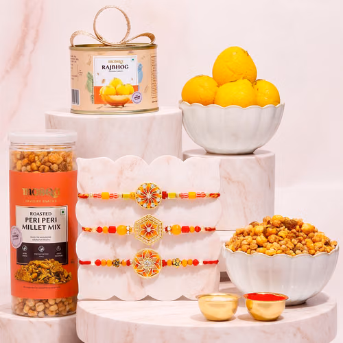 Floral Festive Delights Rakhi Hamper