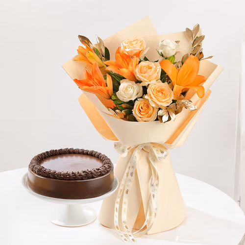 Lovely Blooms And Belgian Cake Bliss