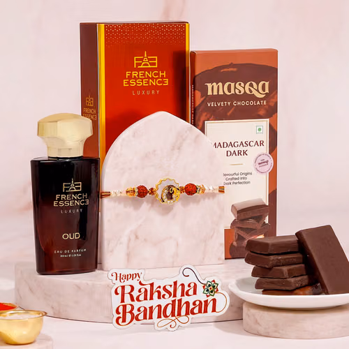 Om Rakhi with Perfume Hamper for Brother