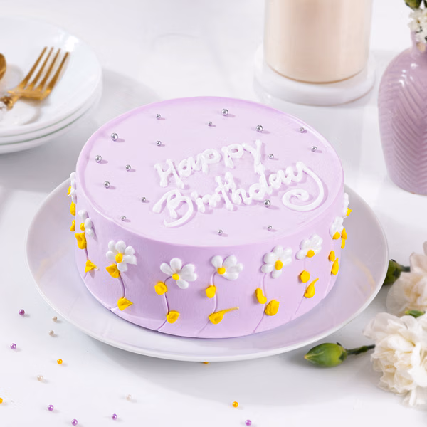 Pastel Purple Floral Cake