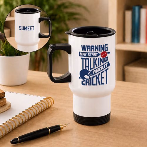 Personalized Cricket Vibes Travel Mug