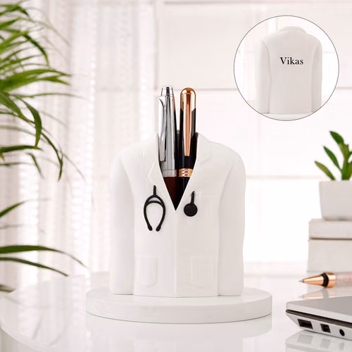 Personalized Doctor Coat Pen Stand