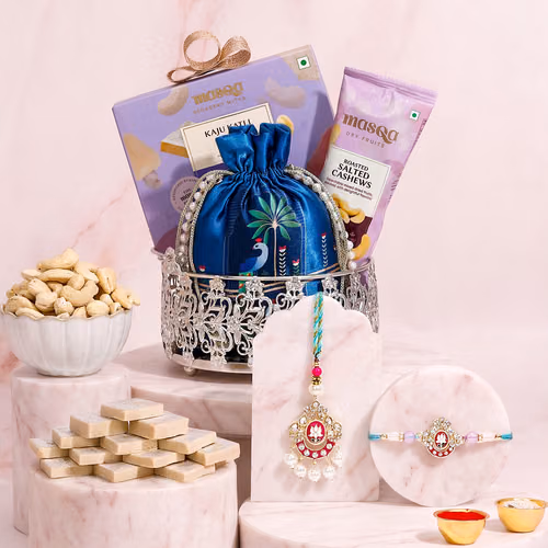 Pink Lotus Meena Bhaiya Bhabhi Rakhi Hamper