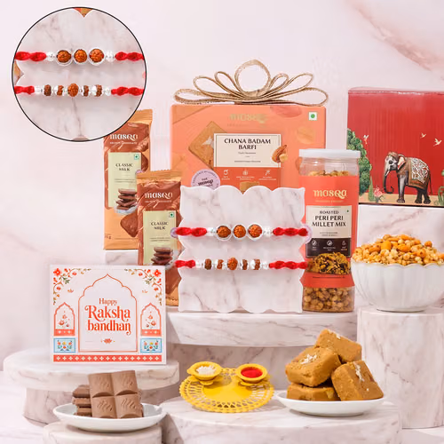 Rudraksha Blessings Rakhi Hamper for Brothers