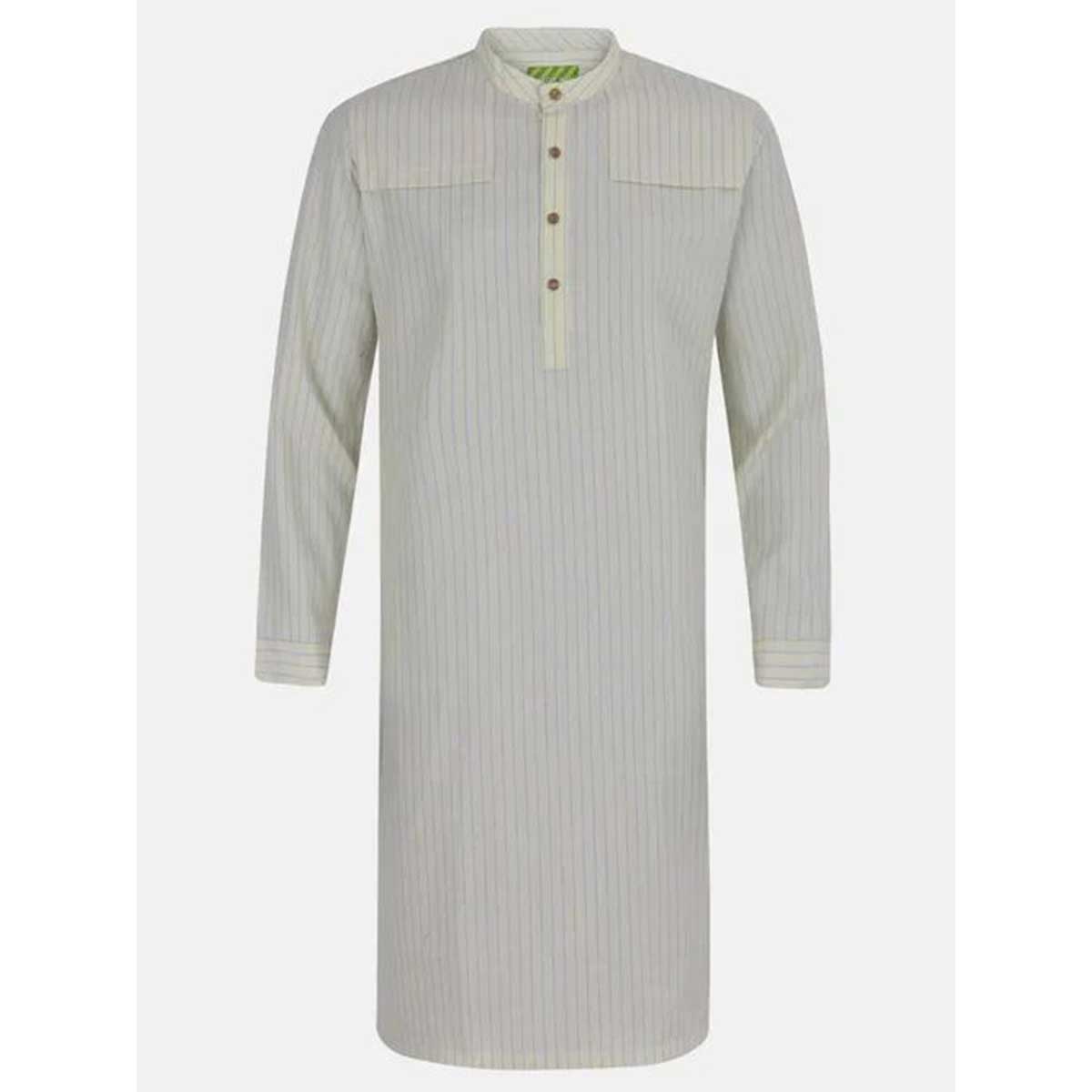 Beige Striped Cotton Panjabi