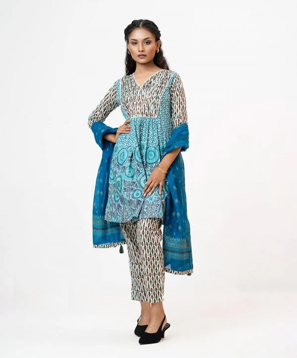 Blue Cotton Salwar Kame
