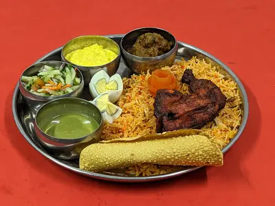 Biryani Thali With Firni