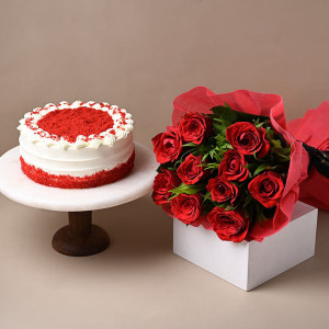Combo with Cake and Flower
