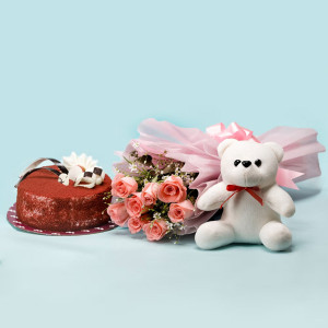 Combo with Cake and Flower