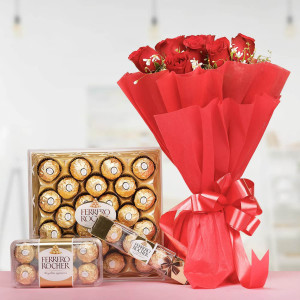 Combo with Flower and Chocolate