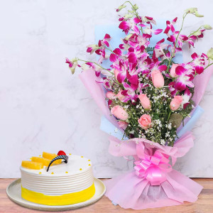 Combo with Flower and Cake