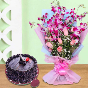 Combo with Flower and Cake