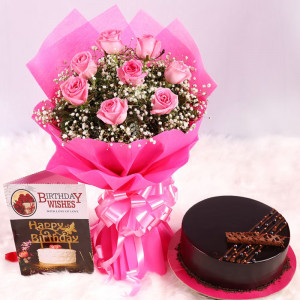 Combo with Rose and Cake