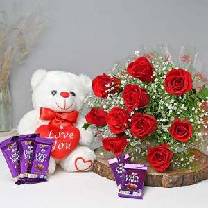 Combo with Chocolate, Rose and Teddy