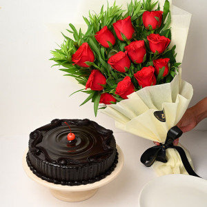 Combo with Cake and Flower