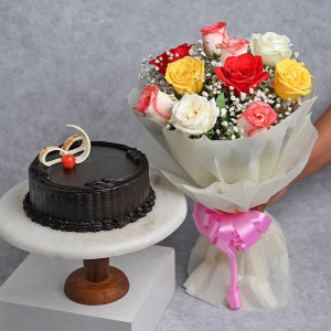 Combo with Cake and Flower