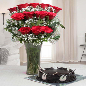 Combo with Flower and Cake