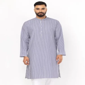 Light Blue Striped Cotton Panjabi