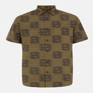 Olive Printed Endi Cotton Shirt
