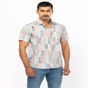 Brown Brush Painted Cotton Shirt