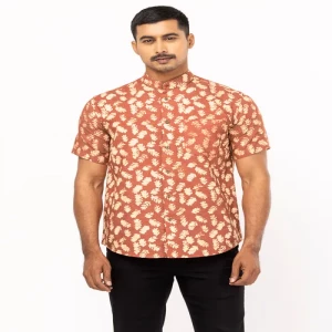 Rust Wax Dyed Cotton Shirt