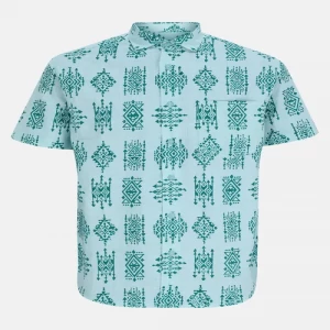 Seafoam Green Printed Cotton Shirt