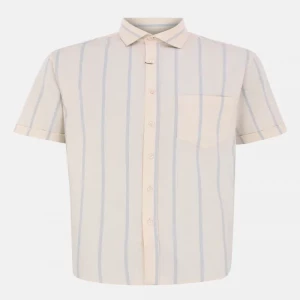 Beige Mixed Cotton Executive Shirt