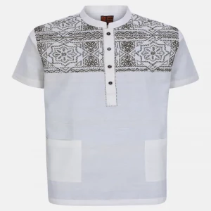 Ecru Embroidered Endi Cotton Fatua